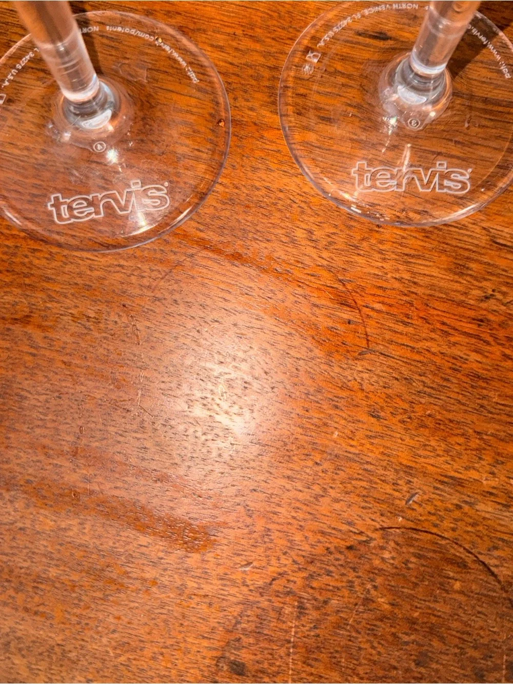 tervis Clear Stemmed Wine Glasses with Navy Blue Rim - Set of 2